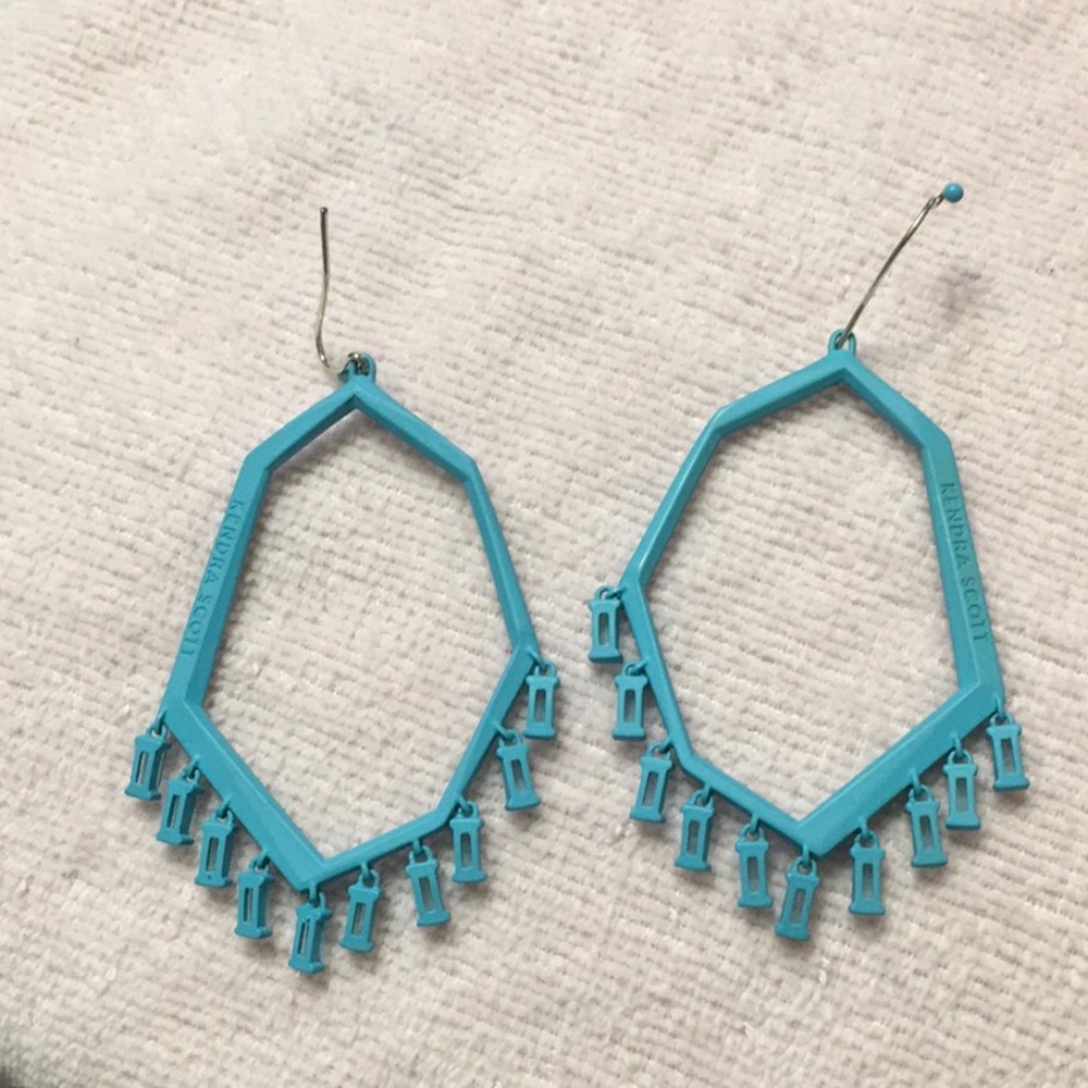 Kendra Scott Teal Dangle Earrings 2 1/2”